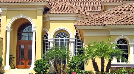 High Value yellow house with tile roof